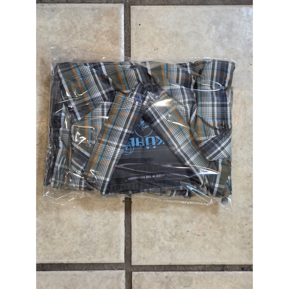 KUHL Men's XXL Long Sleeve Button Down Green Blue Plaid Hiking Outdoor - Picture 9 of 10
